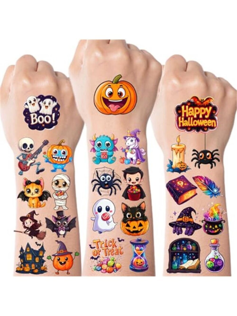 Halloween Temporary Tattoos for Kids, Halloween Party Favors, Treat or
